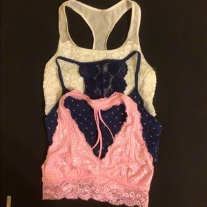 JUSTICE Lace Bralette 3 PACK